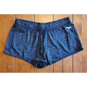 PINK Victoria's Secret Gray Heathered Running Shorts Drawstring Waist Comfy